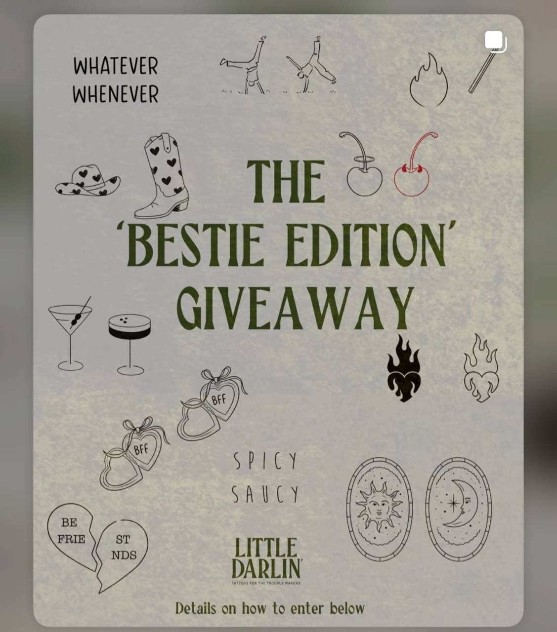 Little Darlin Flash Sheet — Bestie Edition