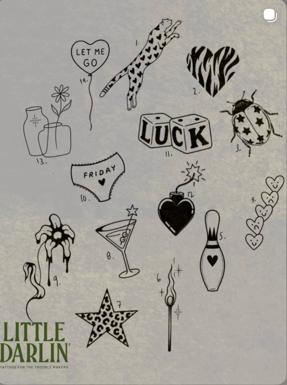 Little Darlin Flash Designs Sheet